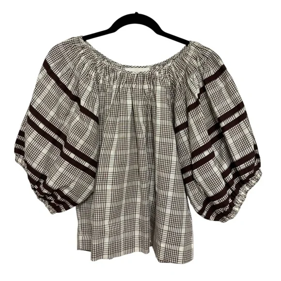 Loeffler Randall Linen Cotton Chocolate Brown Plaid Skit Set - Size L - Picture 4 of 15